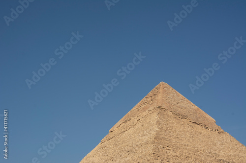 The great pyramid of Giza  Egypt  stands between 2 other pyramids