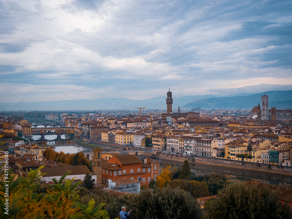Fototapeta premium Beautiful Florence Italy view with clouds