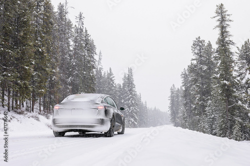 Electric Car Snow Driving