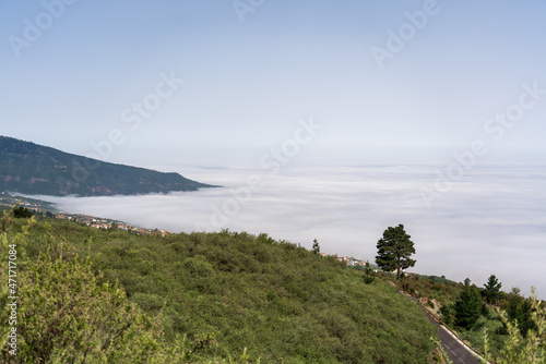 Landscape above the clouds. View from the Mirador Interpretativo. Tenerife. Canary Islands. Spain.