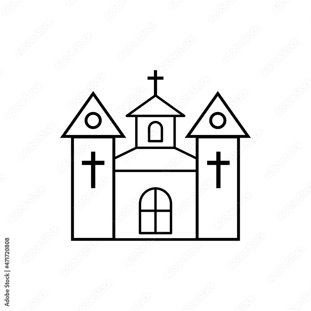Church Line Icon Church Line Icon