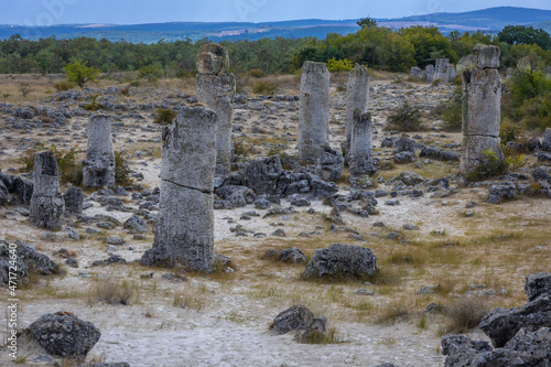 Pobiti Kamani - natural phenomenon called Stone Forest or Desert in Bulgaria photo