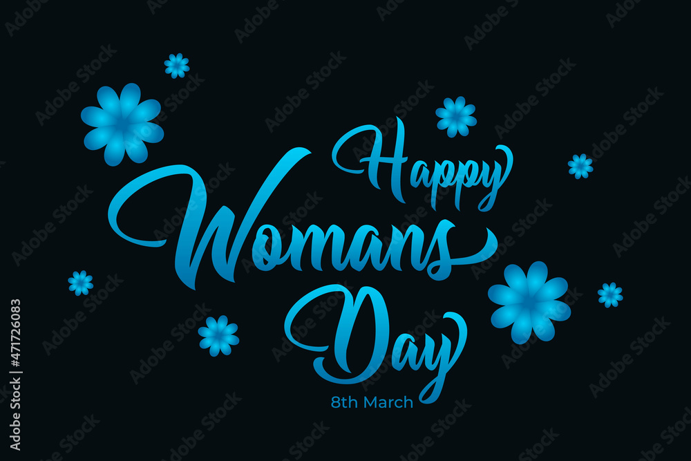8 March International Women's Day typography, Women day greeting cards, golden women's day banner template for social media advertising, invitation or poster design