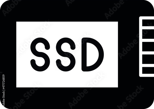 device and hardware icons ssd and technology