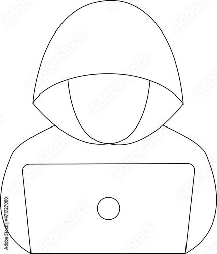 cyber security icons hacker and crime
