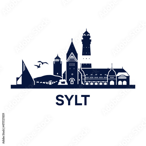 Skyline of island Sylt, North Sea, Germany