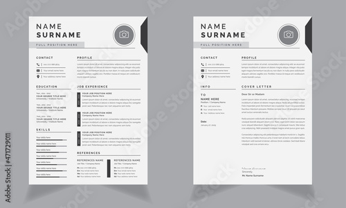 Minimalist Resume Layout Set Element CV Template