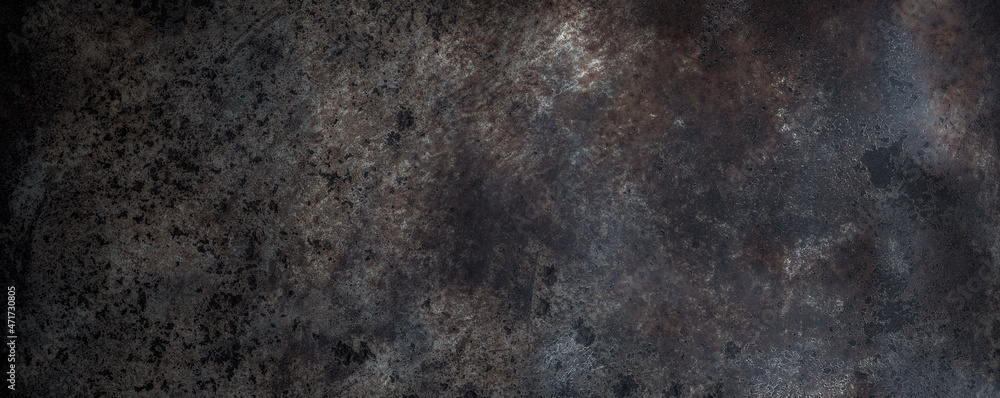 Black or dark rusty aged metal texture background