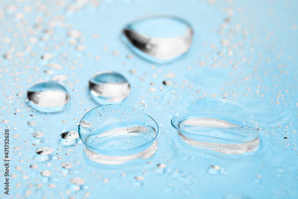 contact lenses with droplets around close up view - Image contact lenses with droplets around close up view - Image