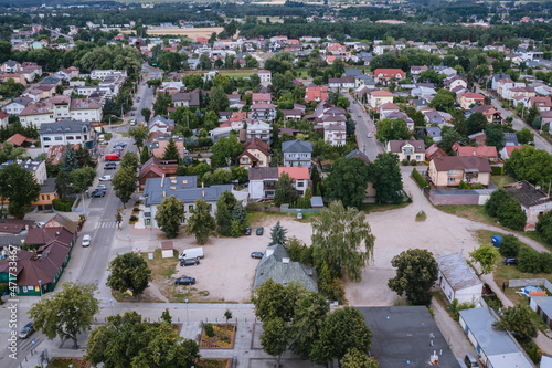 Aerial drone photo of Wegrow city, Poland photo