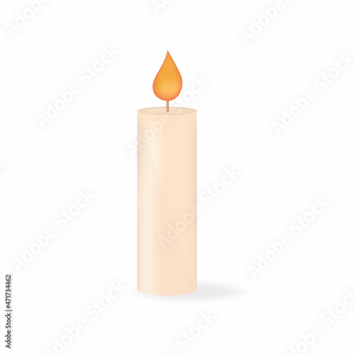 Obraz na płótnie Candle, vector image isolated on white background w salonie