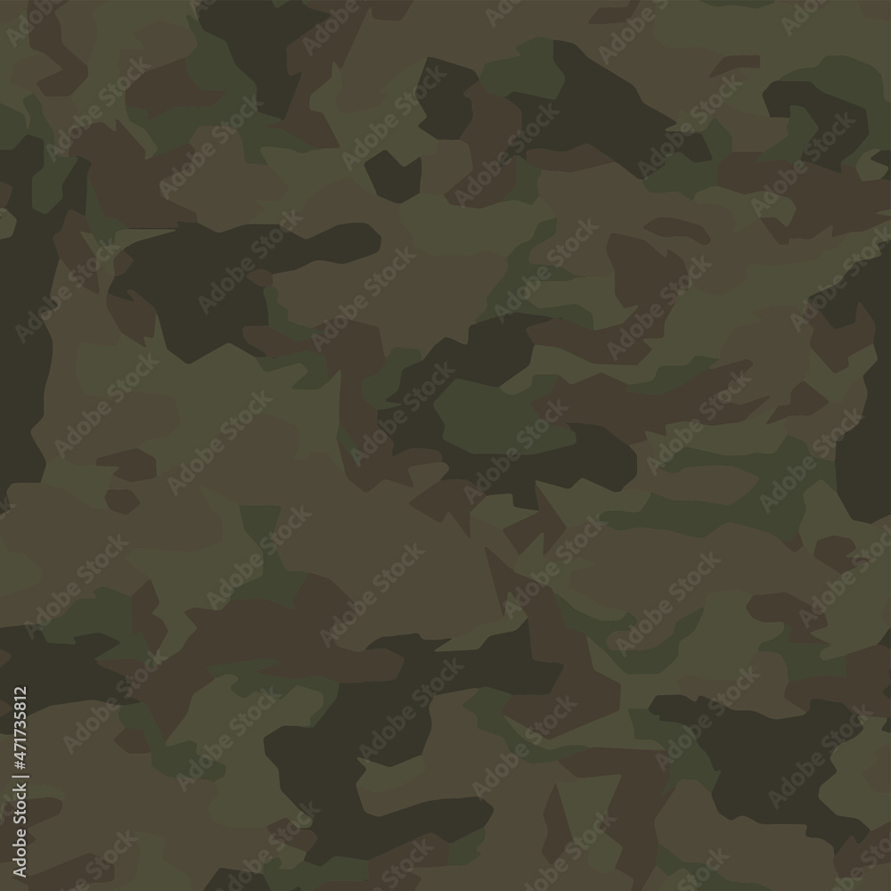 Fototapeta premium Full seamless camouflage texture skin pattern vector for military textile. Usable for Jacket Pants Shirt and Shorts. Dirty army camo masking design for hunting fabric print and wallpaper.