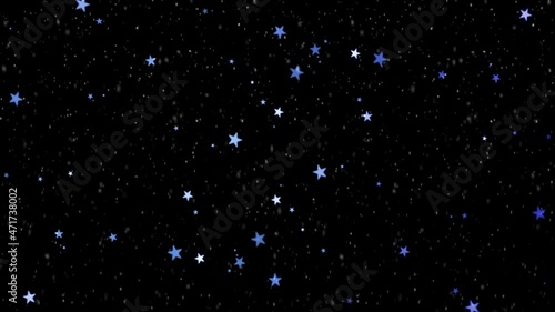 Wallpaper Mural Snowfall animation with dark background and blue blinking stars Torontodigital.ca