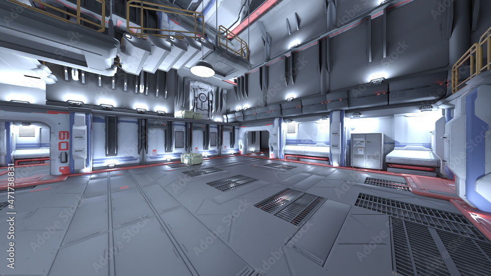 Naklejka premium 宇宙船内の風景