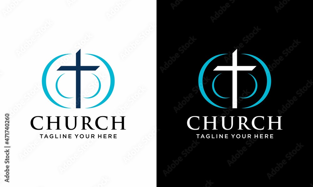Christian cross church logo. Christian symbol of Jesus Christ. Natural ...