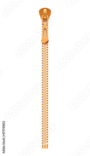 Golden Fastener Realistic Composition