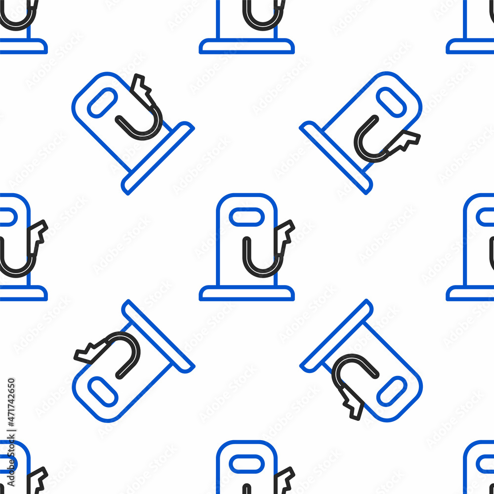 Line Petrol or gas station icon isolated seamless pattern on white background. Car fuel symbol. Gasoline pump. Colorful outline concept. Vector Line Petrol or gas station icon isolated seamless pattern on white background. Car fuel symbol. Gasoline pump. Colorful outline concept. Vector