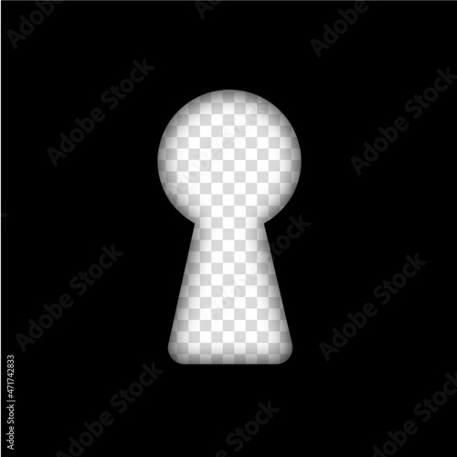 Keyhole icon. Key hole for door. Black silhouette keyhole isolated on transparent background. Home lock. Secrecy graphic. Simple flat lock. Symbol secret concept. Padlock outline. Vector illustration