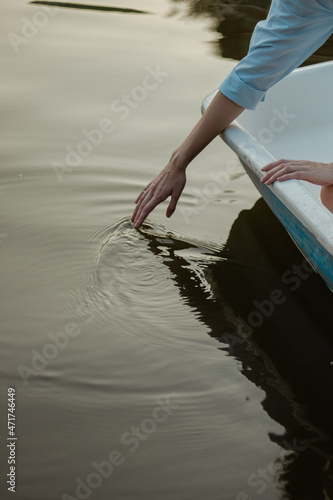 young girl on the boat