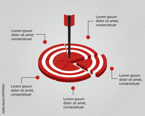 Goal template for infographic for presentation for 5 element