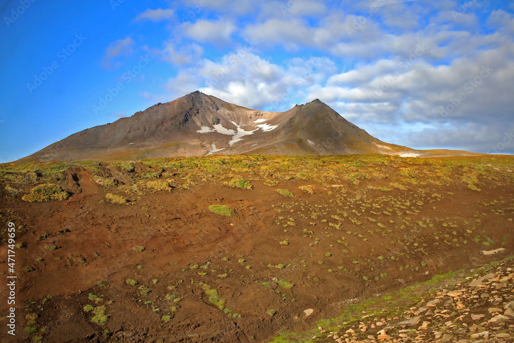 Mountain and snow in the Kamchatka Peninsula