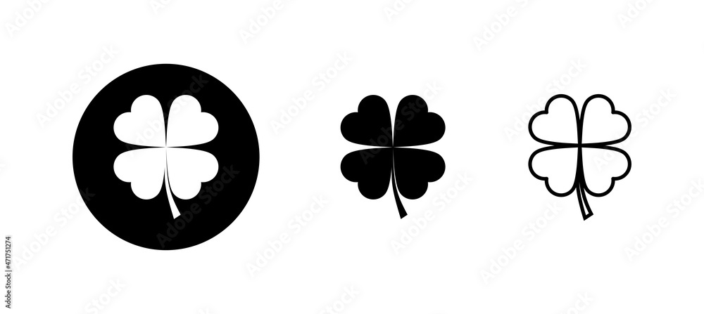 Obraz premium Clover icons set. clover sign and symbol. four leaf clover icon.