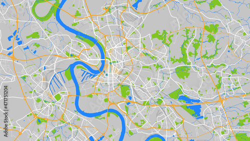 digital vector map city of D  sseldorf. You can scale it to any size.