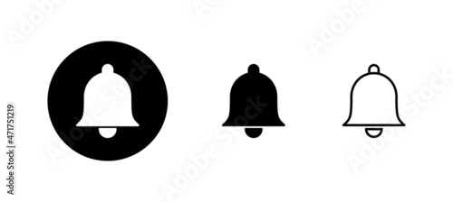 Bell Icons set. Notification sign and symbol for web site design