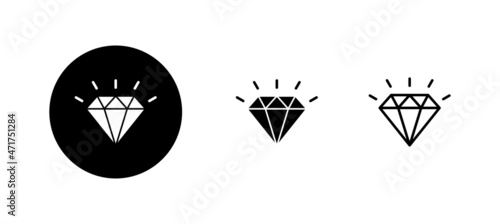 Diamond icons set. diamond gems sign and symbol
