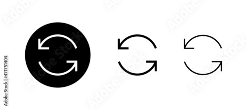 Refresh icons set. Reload sign and symbol. Update icon.