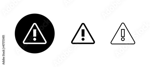 Free Download Exclamation danger icons set. attention sign and symbol. Hazard warning attention sign - GFXLoad