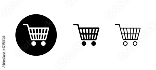 Shopping icons set. Shopping cart sign and symbol. Trolley icon