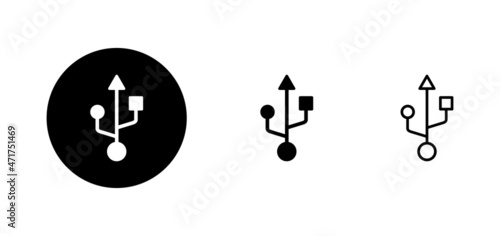 Usb icons set. Flash disk sign and symbol. flash drive sign.