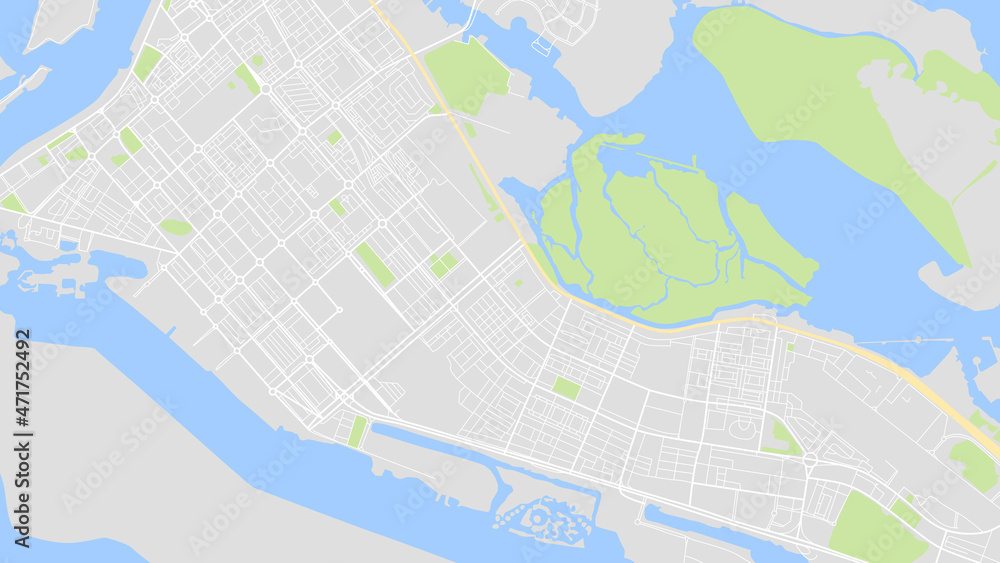 Fototapeta premium digital vector map city of Abu Dhabi. You can scale it to any size.