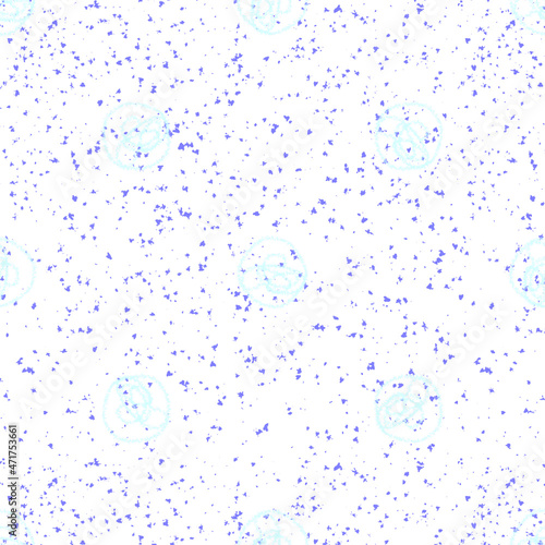 Hand Drawn Snowflakes Christmas Seamless Pattern. Subtle Flying Snow Flakes on chalk snowflakes Background. Alive chalk handdrawn snow overlay. Stunning holiday season decoration.