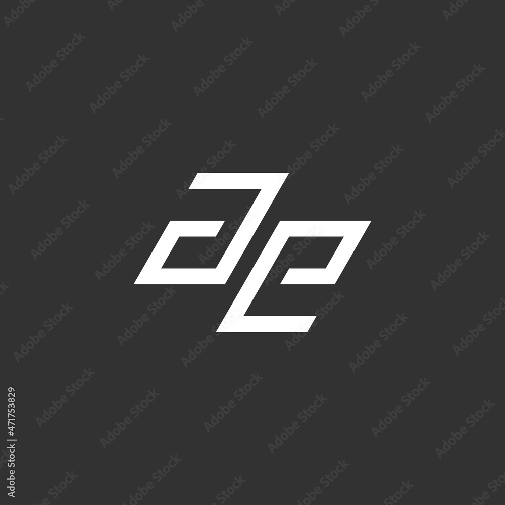 Vector graphic creative line alphabet symbol Letter AE Vector graphic creative line alphabet symbol Letter AE