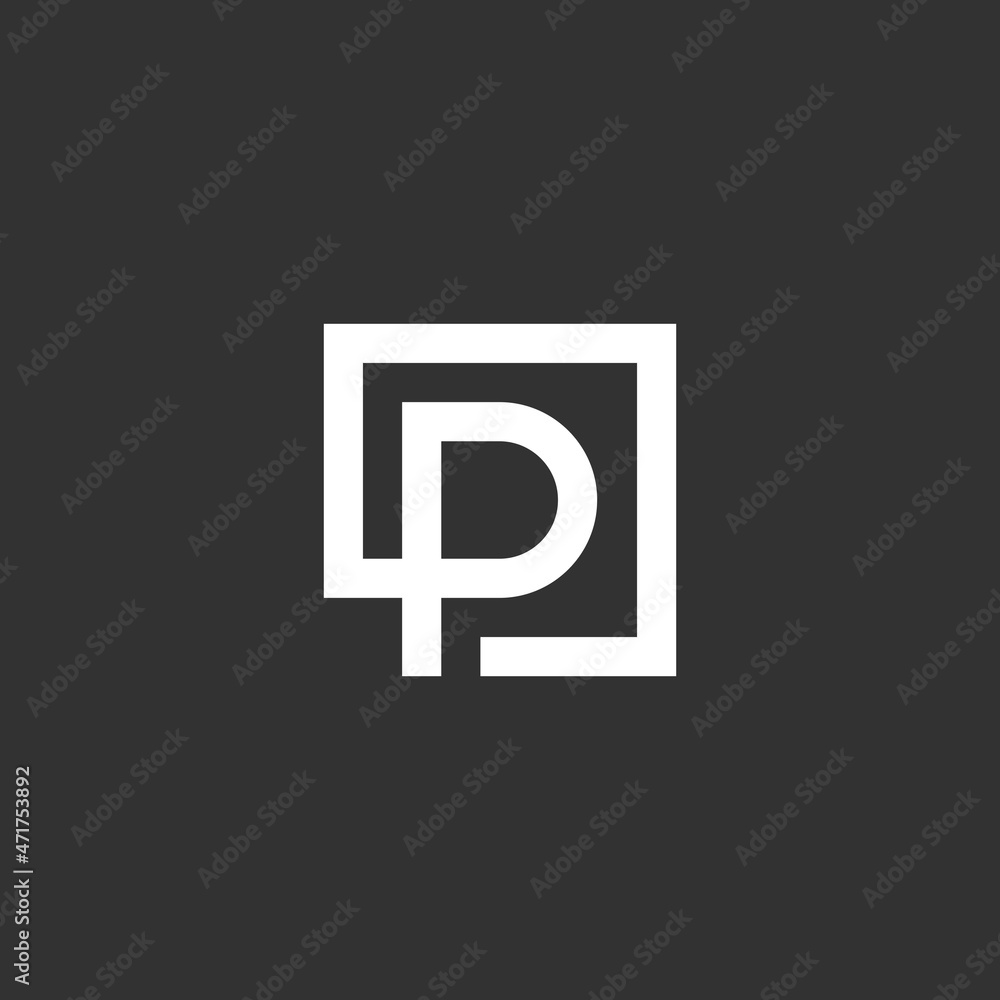 Vector graphic creative line alphabet symbol Letter P Vector graphic creative line alphabet symbol Letter P