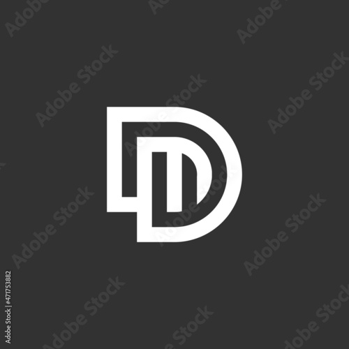 Vector graphic creative line alphabet symbol Letter MD