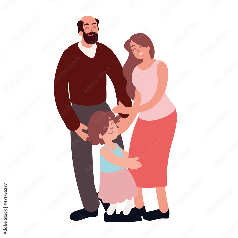 Obraz premium family characters cartoon