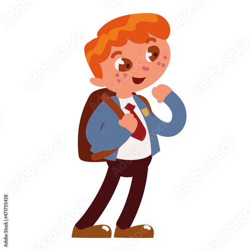 schoolboy with backpack