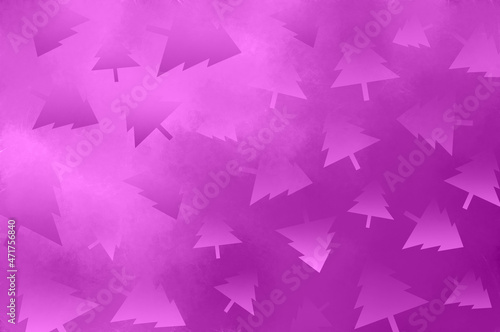 silhouette of christmas tree on purple abstract background