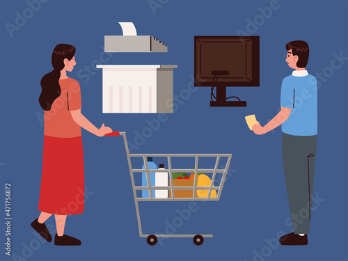 cashier man and client