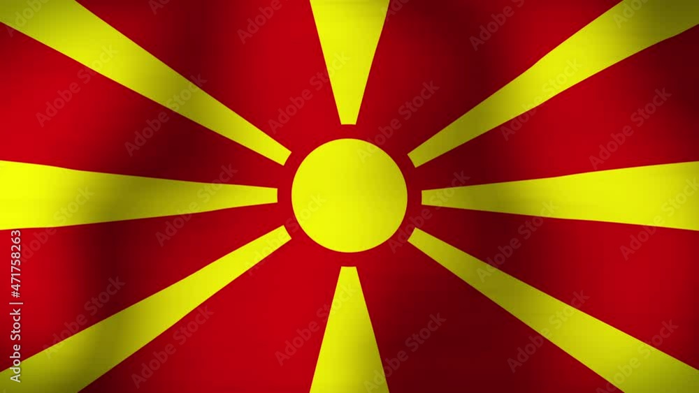 Flag of North Macedonia Close Up Animation Loops Flag of North Macedonia Close Up Animation Loops