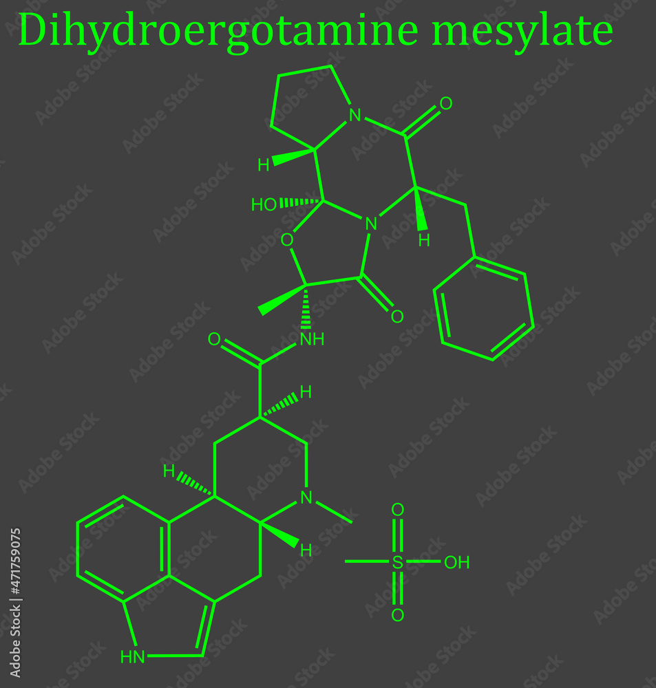 Dihydroergotamine, sold under the brand names D.H.E. 45 and Migranal among others, is an ergot alkaloid used to treat migraines. It is a derivative of ergotamine Dihydroergotamine, sold under the brand names D.H.E. 45 and Migranal among others, is an ergot alkaloid used to treat migraines. It is a derivative of ergotamine