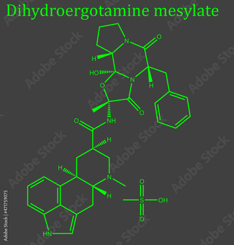 Dihydroergotamine, sold under the brand names D.H.E. 45 and Migranal among others, is an ergot alkaloid used to treat migraines. It is a derivative of ergotamine photo