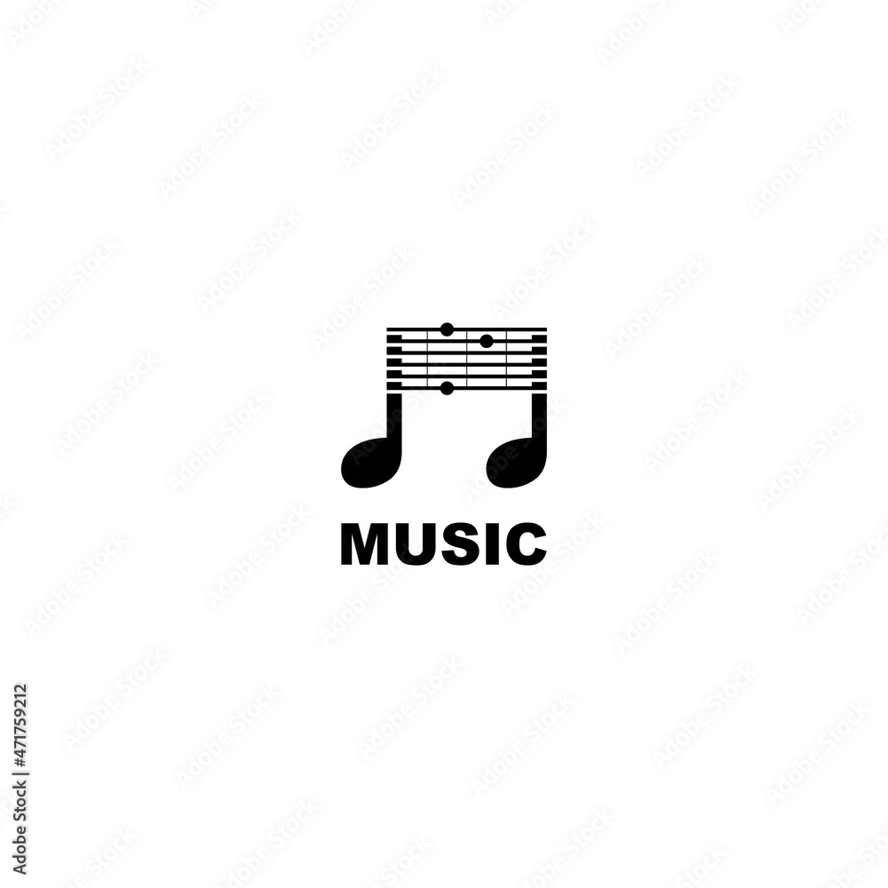 Music Logo design with icon Note and chord D. vector illustration Music Logo design with icon Note and chord D. vector illustration