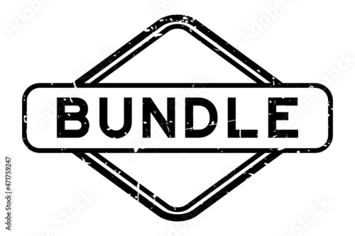 Grunge black bundle word rubbber seal stamp on white background