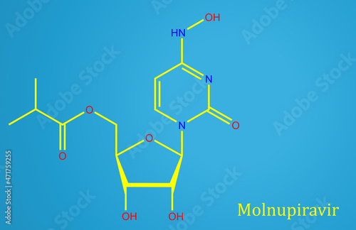 Molnupiravir is a small-molecule ribonucleoside prodrug of N-hydroxycytidine (NHC), which has activity against SARS-CoV-2 photo