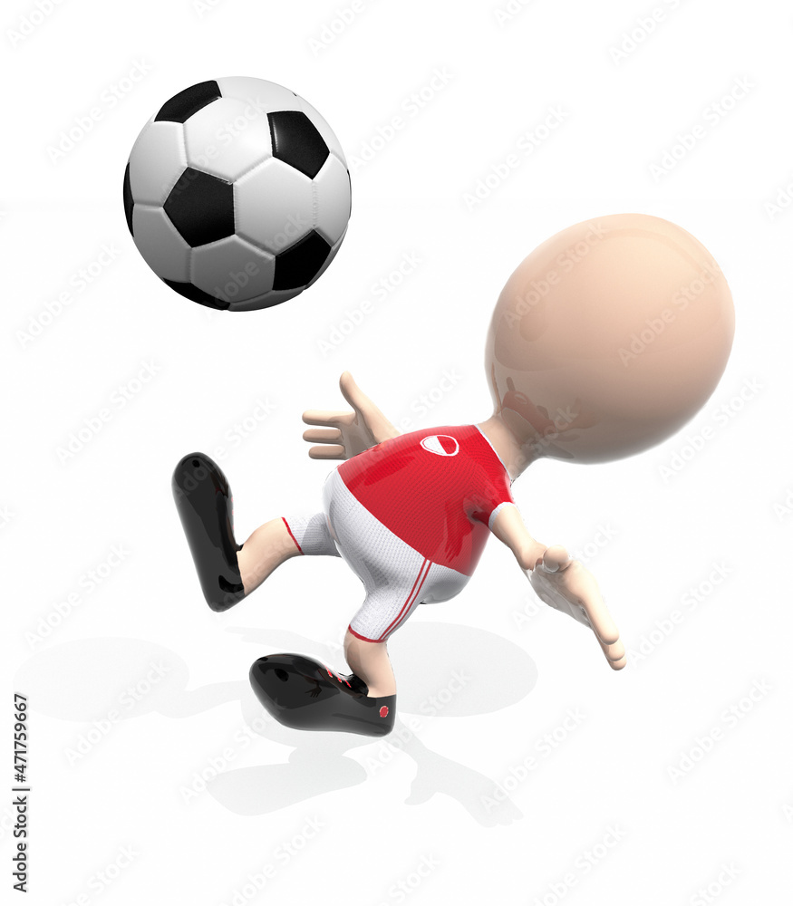 3d Indonesia player and a soccer ball 3d Indonesia player and a soccer ball