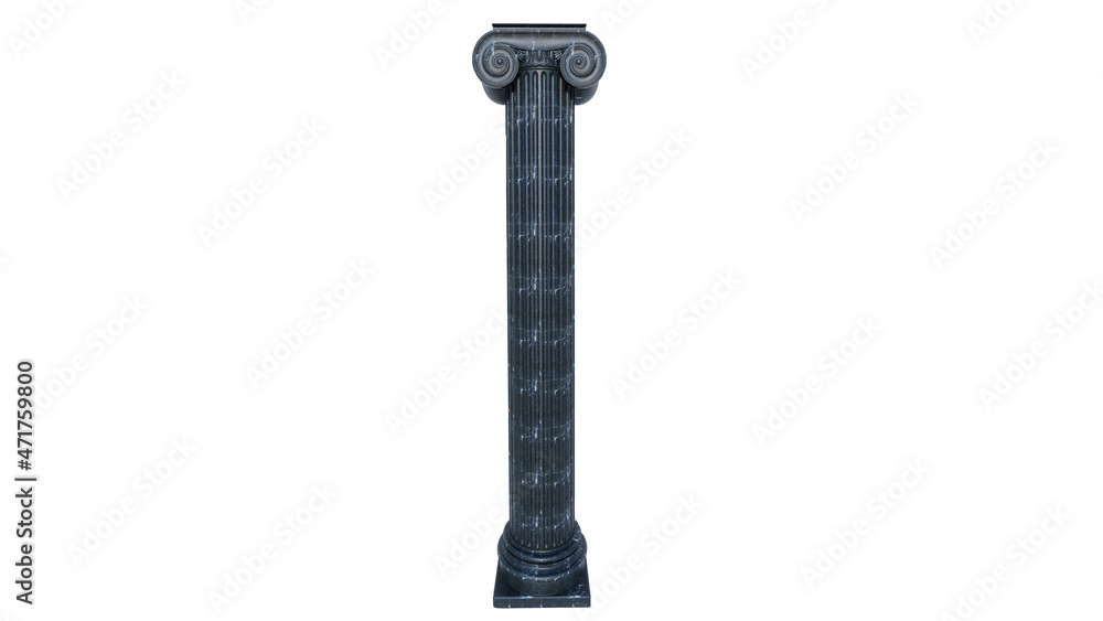 Naklejka premium Greek column pillar colorful marble ionic style 3D illustration
